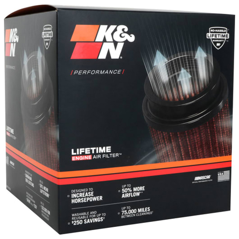 K&N Universeel Luchtfilter Konisch 127mm aansluiting, 203mm onder, 168mm top, 219mm hoogte (RU-5294)
