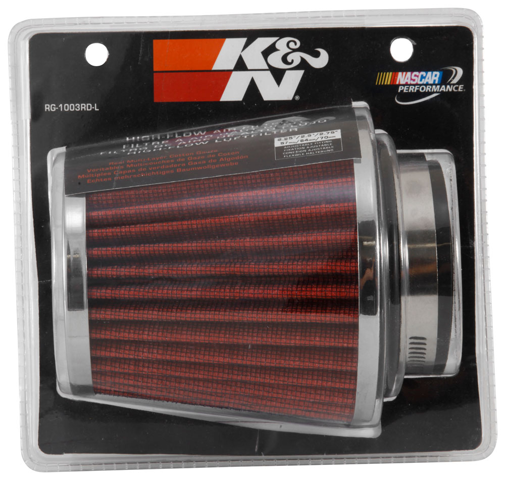 K&N RG-1003RD-L Universele Luchtfilter Cone Rood