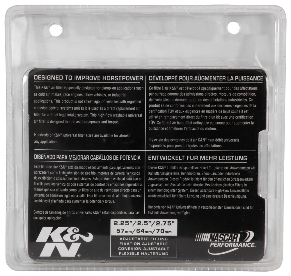 K&N RG-1003RD-L Universele Luchtfilter Cone Rood