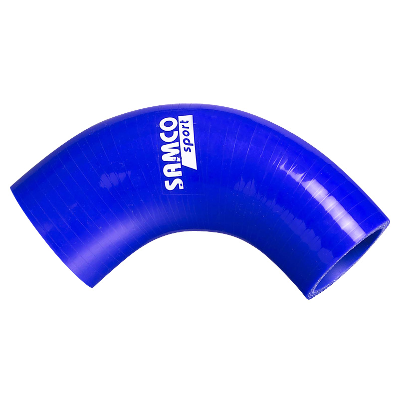 Samco 90 graden bocht verloopstuk blauw - Lengte 102mm - Ø35>32mm