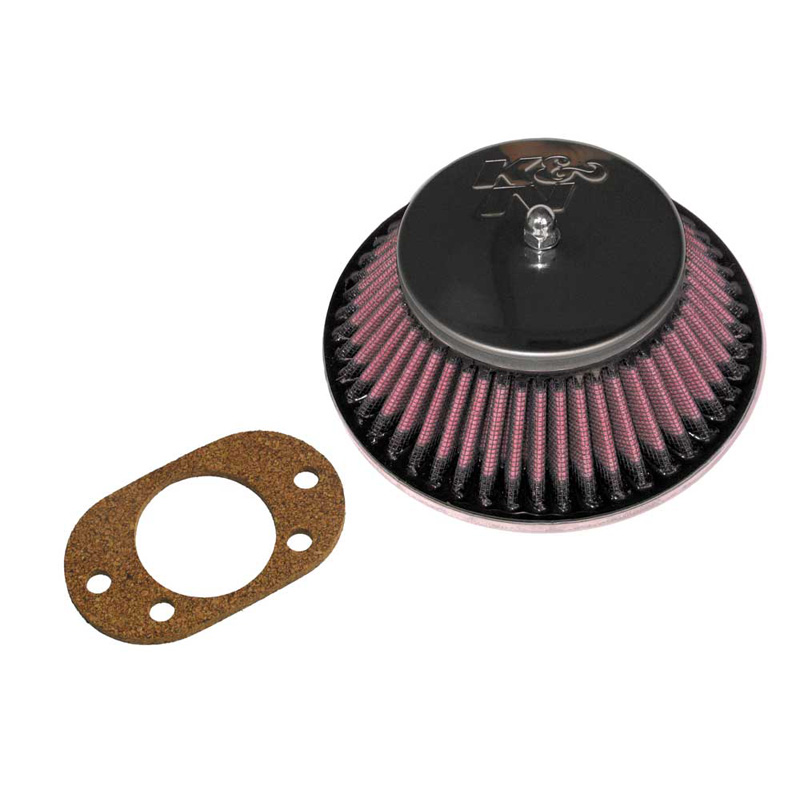 K&N carburateur luchtfilter conisch  SU/SU Hitachi 1.75'' HIF6/HIF44/ 2'' HIF7, gat buiten het midden, Montagehoogte 52mm (56-9330)